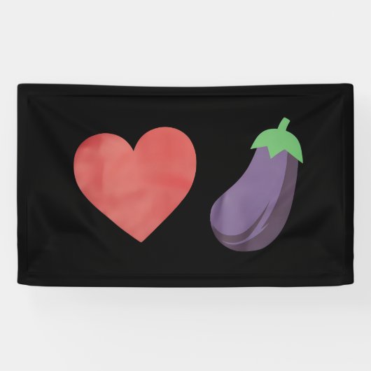 Liebe Eggplant Funny Gay LGBTQ Preis Banner (Horizontal)
