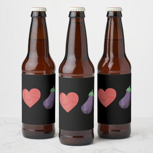 Liebe Eggplant Funny Gay LGBTQ Preis Bierflaschenetikett (Flaschen)