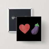 Liebe Eggplant Funny Gay LGBTQ Preis Button (Vorne & Hinten)