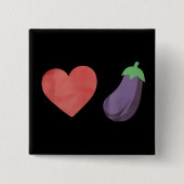 Liebe Eggplant Funny Gay LGBTQ Preis Button (Vorderseite)