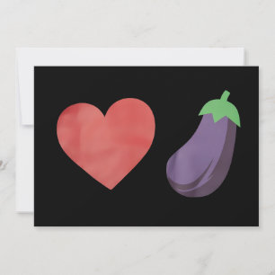 Liebe Eggplant Funny Gay LGBTQ Preis Einladung