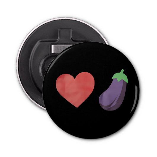Liebe Eggplant Funny Gay LGBTQ Preis Flaschenöffner (Vorderseite)