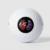 Liebe Eggplant Funny Gay Pride Spaß LGBTQ Joke Golfball (Vorderseite)