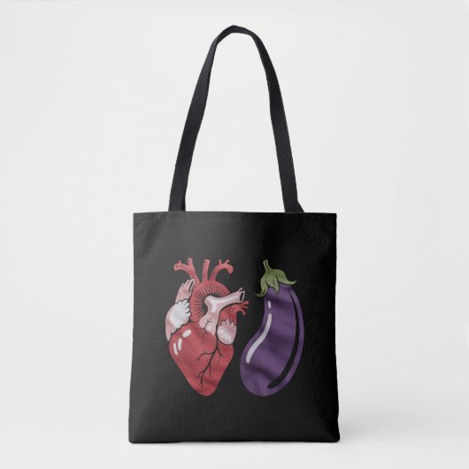 Liebe Eggplant Funny Gay Pride Spaß LGBTQ Joke Tasche (Vorderseite)