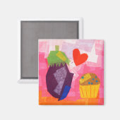 Liebe Eggplant Magnet (Vorderseite/Rückseite)