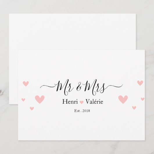 Liebe & Ehe Einladung (Vorne/Hinten)