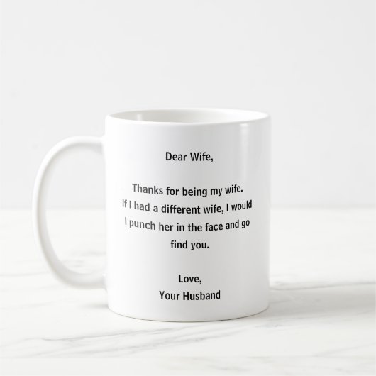 Liebe Ehefrau Funny Liebe Kaffeetasse (Links)