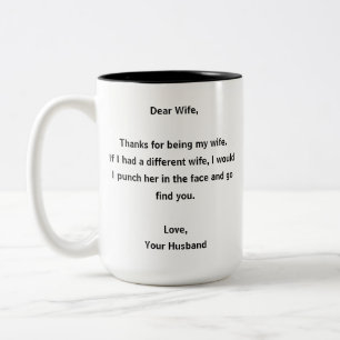Liebe Ehefrau Funny Liebe Zweifarbige Tasse