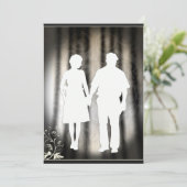 Liebe Ehepaar Silhouette Verlobung oder Hochzeitsk Ankündigung (Stehend Vorderseite)