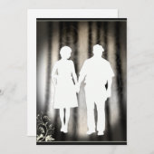 Liebe Ehepaar Silhouette Verlobung oder Hochzeitsk Ankündigung (Vorne/Hinten)