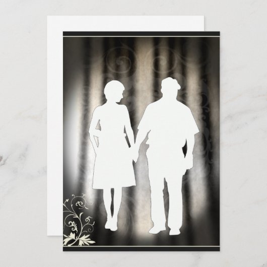 Liebe Ehepaar Silhouette Verlobung oder Hochzeitsk Ankündigung (Vorne/Hinten)