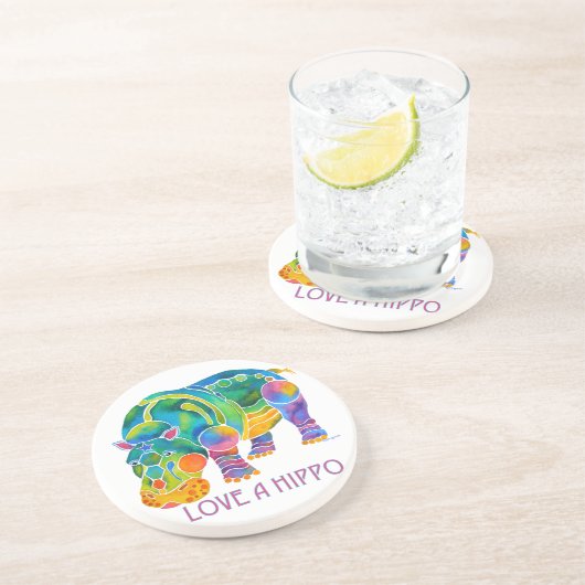 Liebe ein FLUSSPFERD Getränkeuntersetzer (Seite)