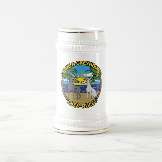 LIEBE EIN GREYHOUND SIE REGELN! BIERGLAS (Mittel)