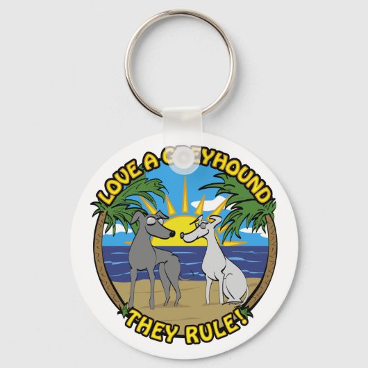 LIEBE EIN GREYHOUND SIE REGELN! SCHLÜSSELANHÄNGER (Vorderseite)