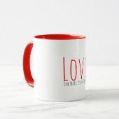 Liebe - Ein Herz. Sieben Formen Tasse (Vorderseite Links)