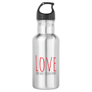 Liebe - Ein Herz. Sieben Formen Wasserflasche