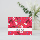 Liebe ein Krankenbett rot Danke individuell anpass Postkarte (Stehend Vorderseite)