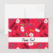 Liebe ein Krankenbett rot Danke individuell anpass Postkarte (Vorne/Hinten)