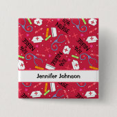 Liebe ein Krankenschwester-Kunst-rotes Button (Vorderseite)