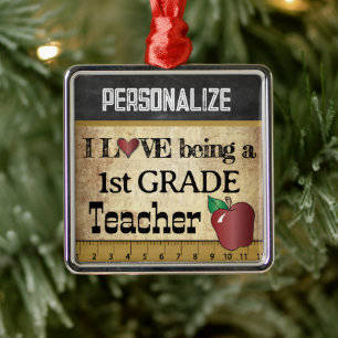 Liebe, ein Lehrer der 1. Klasse zu sein Vintage Ornament Aus Metall