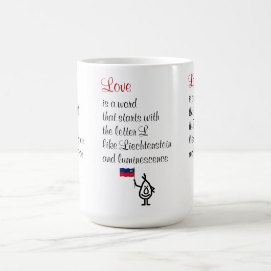 Liebe, Ein lustiges Gedicht für Ihre Valentine Kaffeetasse (Mittel)