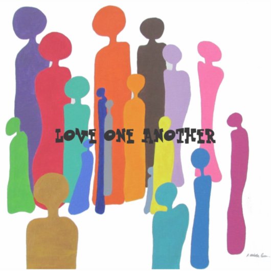 LIEBE EINANDER AUFKLEBER (Vorderseite)