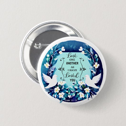 Liebe einander Blau- und Weißtore Button (Vorne & Hinten)