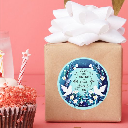 Liebe einander Blau- und Weißtore Runder Aufkleber (Party)