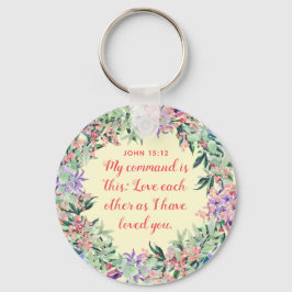 Liebe einander - Button-Schlüsselanhänger Schlüsselanhänger