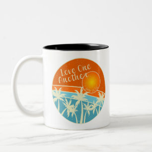 Liebe einander christliches Design Zweifarbige Tasse