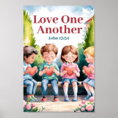 Liebe einander Christliches Kinderzimmer Mauer Kun Poster (Vorne)