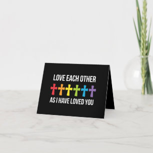 Liebe einander Gay Pride LGBTQ Rainbow Christlich Karte