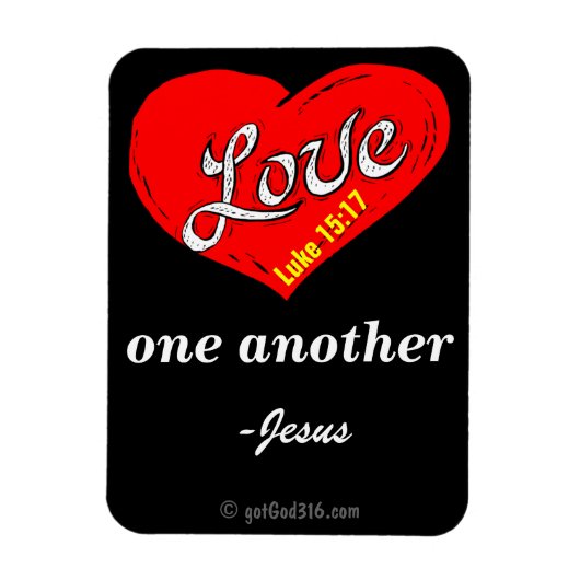 Liebe einander gotGod316.com Jesus Magnet (Vertikal)