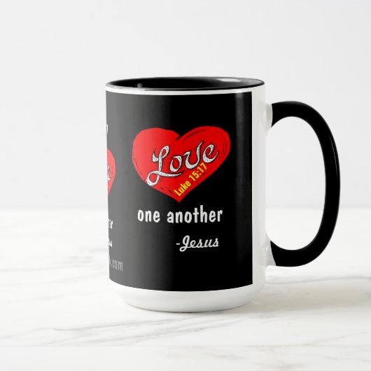 Liebe einander gotGod316.com Jesus Tasse (Rechts)