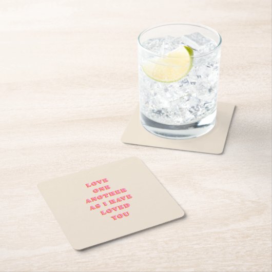 Liebe einander John 13 34 Bible Verse Scripture Rechteckiger Pappuntersetzer (Vor Ort)