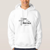 Liebe einander Kreuzmännchen Hoodie (Vorderseite)