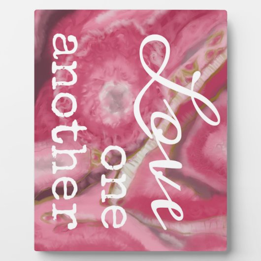 Liebe einander - Rhodochrosite Fotoplatte (Vorderseite)