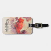 Liebe Eine andere Bibel Verse Rote Lila Blüte Gepäckanhänger (Vorderseite horizontal)