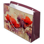 Liebe Eine andere Bibel Verse Rote Lila Blüte Große Geschenktüte (Rückseite Schrägansicht)