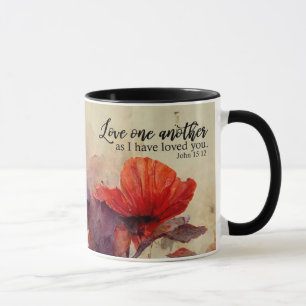 Liebe Eine andere Bibel Verse Rote Lila Blüte Tasse