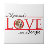 Liebe eine Beagle-Keramik-Fliese Fliese (Vorderseite)