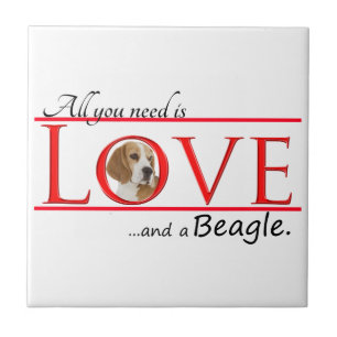 Liebe eine Beagle-Keramik-Fliese Fliese