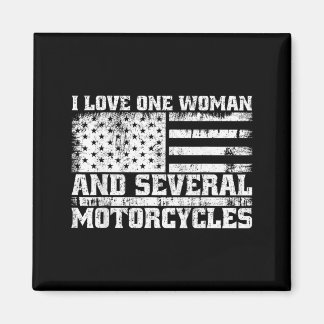 Liebe eine Frau und mehrere Motorräder Lustiger Bi Magnet