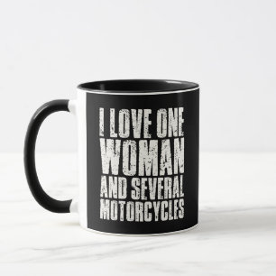 Liebe Eine Frau Und Mehrere Motorräder Lustiger Bi Tasse