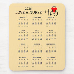 Liebe eine Krankenschwester Herz Stethoskop 2026 K Mousepad