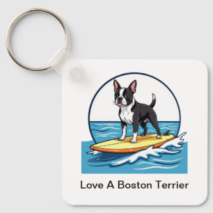 Liebe einen Boston Terrier Hund Schlüsselanhänger