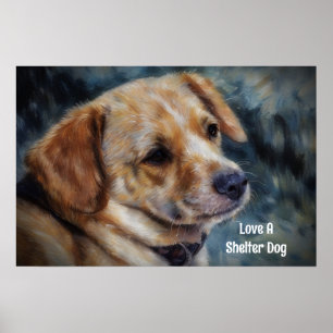 Liebe einen Hund aus dem Tierheim Kunstposter Poster