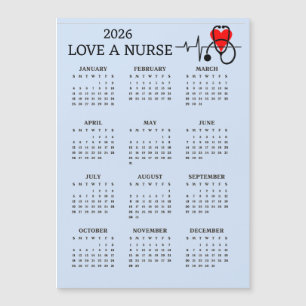 Liebe einen Krankenpfleger 2026 Kalender Magnetkar Magnetkarte