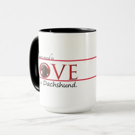 Liebe einer Dackel Tasse (Vorderseite Links)