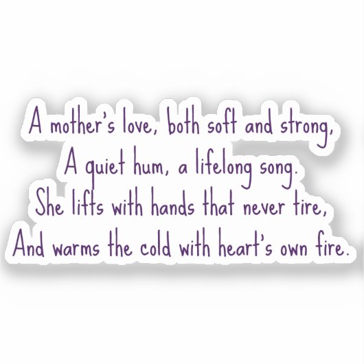 Liebe einer Mutter Aufkleber (Vorderseite)